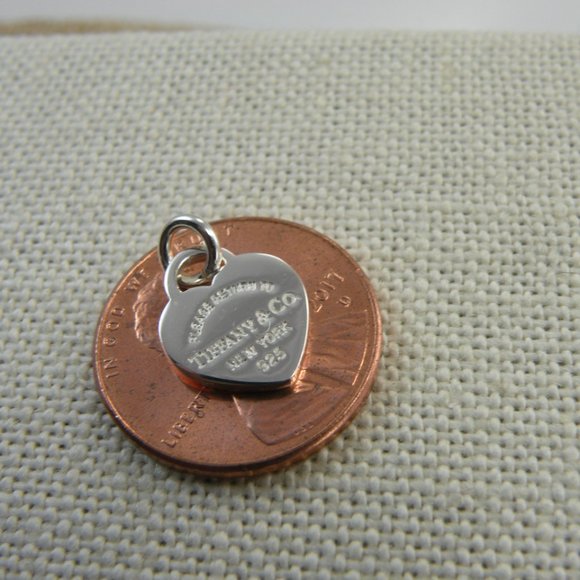 NEW Tiffany & Co Small Mini Size Heart With jump ring added Solid 925 Silver - Picture 2 of 10